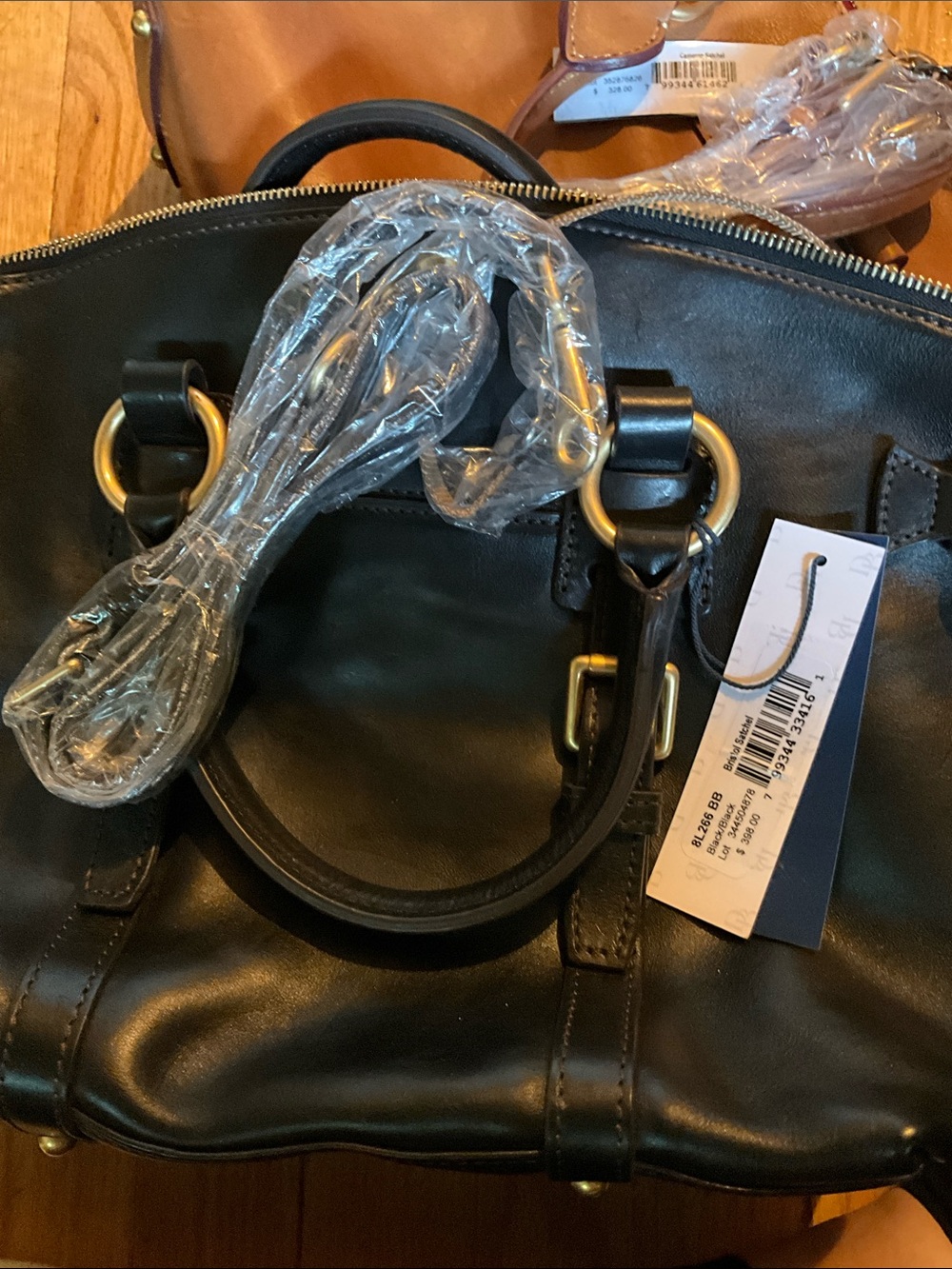 Dooney & Bourke Brown and Black Leather Satchel Set - Picture 6 of 7